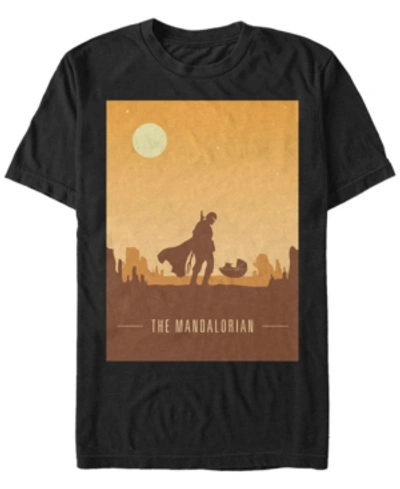 Fifth Sun Star Wars The Mandalorian Sunset Poster Short Sleeve Men's T-shirt In Black