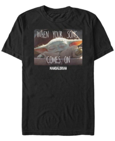 Fifth Sun Men's Star Wars The Mandalorian The Child When Your Song Comes On Short Sleeve T-shirt In Black