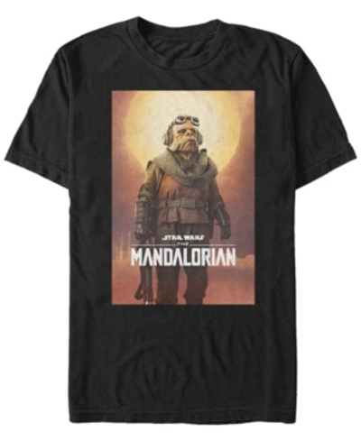 Fifth Sun Star Wars The Mandalorian Kuiil Character Poster Short Sleeve Men's T-shirt In Black