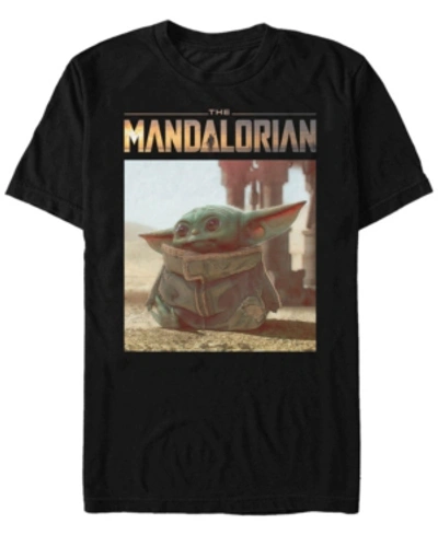 Fifth Sun Star Wars The Mandalorian The Child Portrait Logo Short Sleeve Men's T-shirt In Black