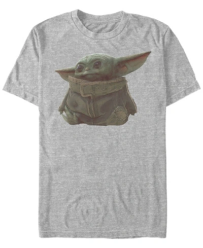 Fifth Sun Star Wars The Mandalorian The Child Portrait Short Sleeve Men's T-shirt In Heather Gray