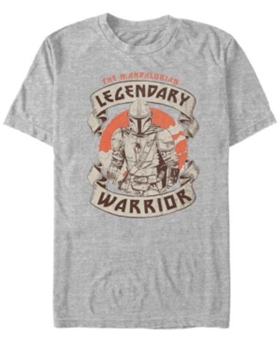 Fifth Sun Star Wars The Mandalorian The Legendary Warrior Short Sleeve Men's T-shirt In Heather Gray