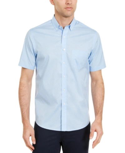 Club Room Men's Micro Dot Print Stretch Cotton Shirt, Created For Macy's In Palace Blue