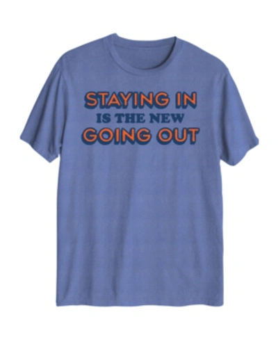 Hybrid Men's New Going Out Graphic T-shirt In Royal Heather