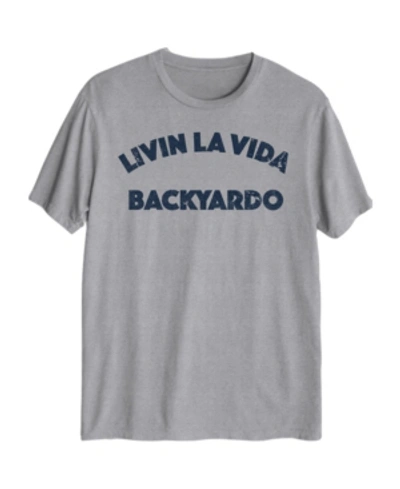 Hybrid Men's La Vida Backyard Graphic T-shirt In Heather Gray