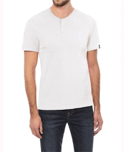 X-ray Men's Basic Henley Neck Short Sleeve T-shirt In White