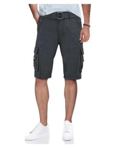 X-ray Men's Belted Snap Detail Cargo Shorts In Charcoal