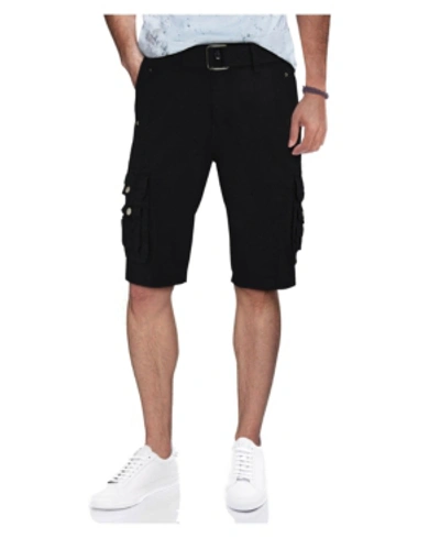X-ray Men's Belted Snap Detail Cargo Shorts In Black