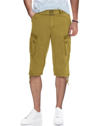 X-ray Men's Belted Capri Cargo Shorts In Khaki