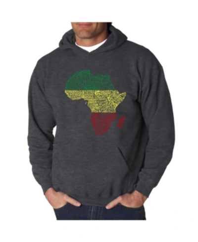 La Pop Art Men's Countries In Africa Word Art Hooded Sweatshirt In Gray