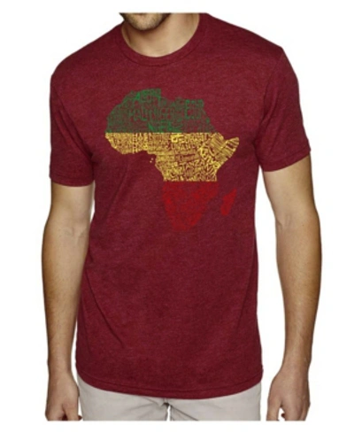 La Pop Art Men's Premium Word Art T-shirt - Countries In Africa In Burgundy