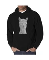 La Pop Art Men's Alpaca Word Art Hooded Sweatshirt In Black