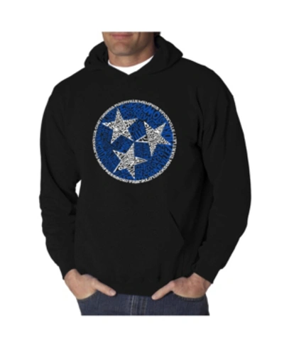 La Pop Art Men's Tennessee Tristar Word Art Hooded Sweatshirt In Black
