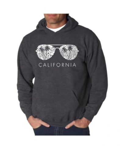 La Pop Art Men's California Shades Word Art Hooded Sweatshirt In Gray