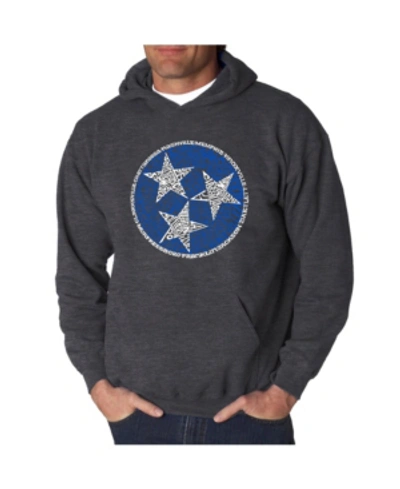 La Pop Art Men's Tennessee Tristar Word Art Hooded Sweatshirt In Gray