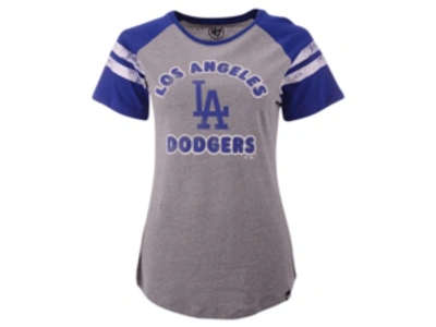 47 Brand Women's Los Angeles Dodgers Fly Out Raglan T-shirt In Gray/blue