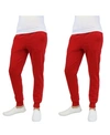 Galaxy By Harvic Men's 2-packs Slim-fit Fleece Jogger Sweatpants In Red X 2