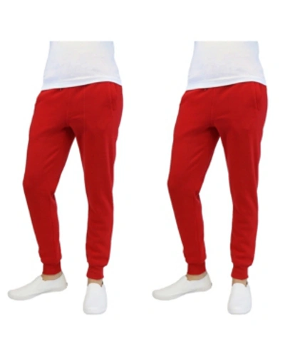 Galaxy By Harvic Men's 2-packs Slim-fit Fleece Jogger Sweatpants In Red X 2