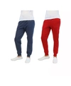 Galaxy By Harvic Men's 2-packs Slim-fit Fleece Jogger Sweatpants In Navy/red