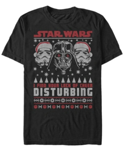 Fifth Sun Men's Star Wars Darth Vaderlack Of Cheer Christmas Short Sleeve T-shirt In Black