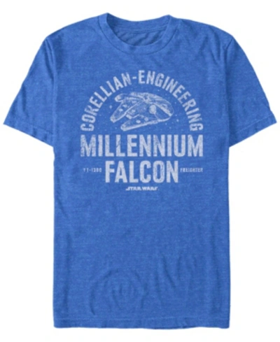 Fifth Sun Men's Star Wars Millennium Falcon Corellian Engineering Freighter Short Sleeve T-shirt In Royal Blue