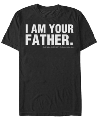 Fifth Sun Men's Star Wars Father's Day I Am Your Father Text Movie Quote Short Sleeve T-shirt In Black