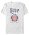 Fifth Sun Men's Miller Lite Distressed A Fine Pilsner Logo Short Sleeve T-shirt In White