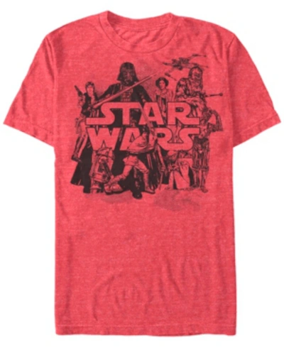 Fifth Sun Men's Star Wars Character Collage Short Sleeve T-shirt In Red