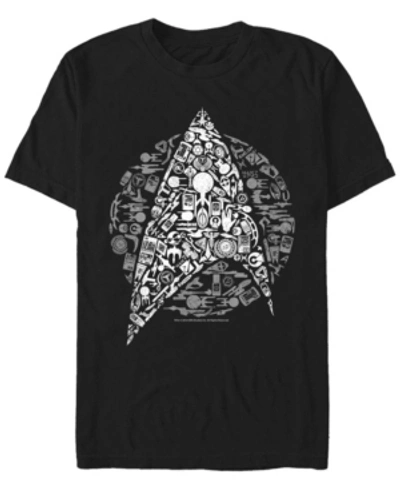 Fifth Sun Men's Star Trek Icons Logo Fill Short Sleeve T-shirt In Black