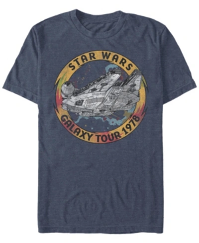 Fifth Sun Men's Star Wars The Rise Of Skywalker Vintage-like Galaxy Tour Short Sleeve T-shirt In Navy