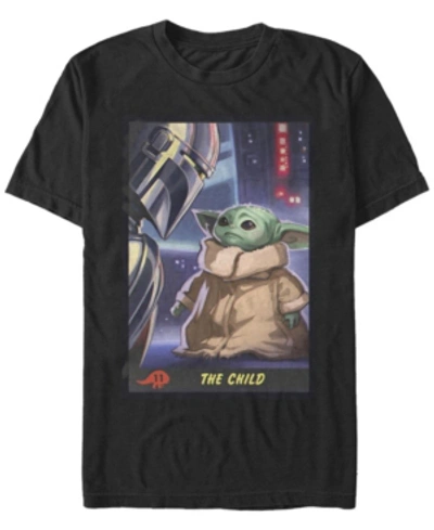 Fifth Sun Men's Star Wars The Mandalorian The Child Trading Card Short Sleeve T-shirt In Black
