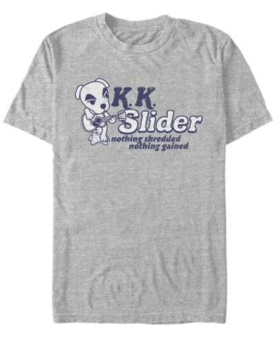 Fifth Sun Men's Animal Crossing K.k. Slider Nothing Shredded Nothing Gained Short Sleeve T-shirt In Heather Gray