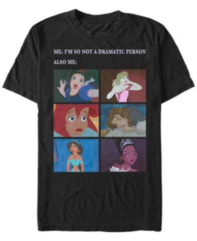 Fifth Sun Men's Disney Princess Not Dramatic Meme Panel Short Sleeve T-shirt In Black
