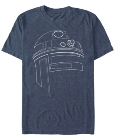 Fifth Sun Men's Star Wars R2-d2 Outline Short Sleeve T-shirt In Navy