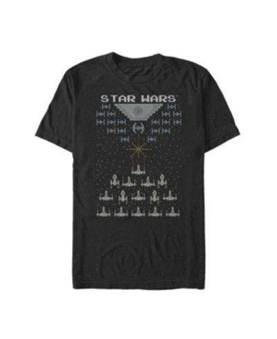 Fifth Sun Men's Star Wars Pixel Fight In Space 8-bit Short Sleeve T-shirt In Black