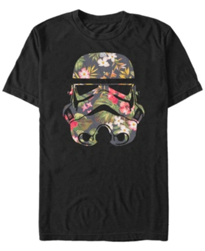 Fifth Sun Men's Star Wars Tropical Stormtrooper Floral Print Short Sleeve T-shirt In Black