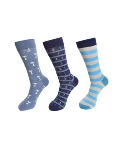 Hs By Happy Socks 3-pack Anchor Socks In Navy