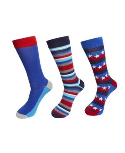 Hs By Happy Socks 3-pack Americana Socks In Medium Blue