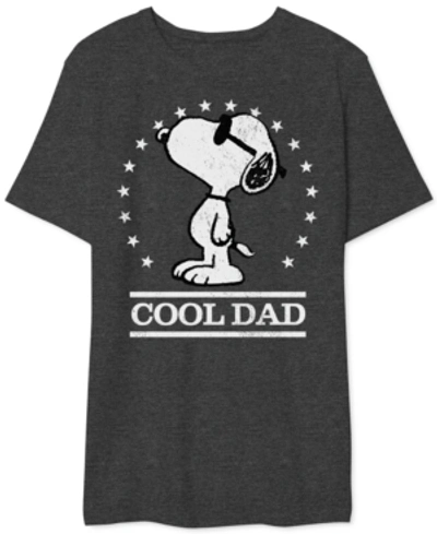 Hybrid Snoopy Cool Dad Men's Graphic T-shirt In Charcoal Heather