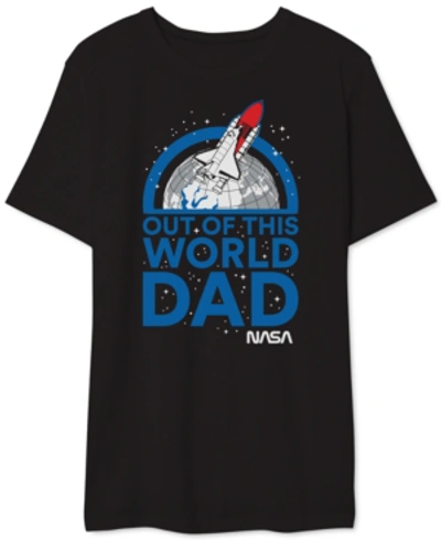 Hybrid Out Of This World Dad Nasa Men's Graphic T-shirt In Black