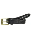 Dockers Men's Big & Tall Leather Adjustable Double V-weave Braided Belt In Black