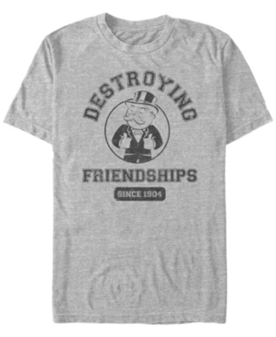 Fifth Sun Men's Friendship Destroyer Short Sleeve Crew T-shirt In Heather Gray