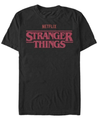 Fifth Sun Men's Stranger Things Classic Text Logo Short Sleeve T-shirt In Black