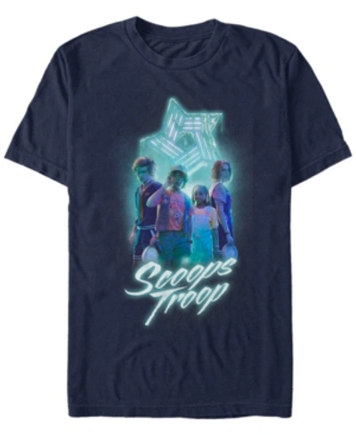 Fifth Sun Men's Stranger Things Scoops Troop Portrait Short Sleeve T-shirt In Navy