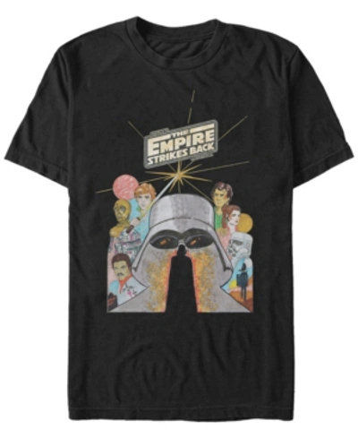 Fifth Sun Men's Star Wars Empire Strikes Back Illustrated Vader Poster Short Sleeve T-shirt In Black