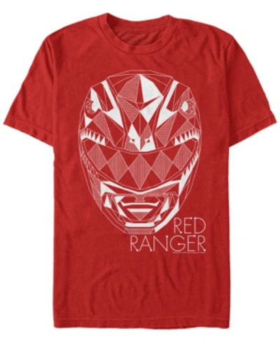 Fifth Sun Men's Red Ranger Lines Short Sleeve Crew T-shirt