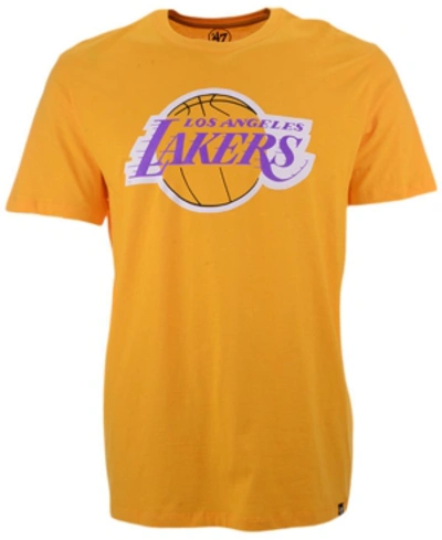 47 Brand Men's Los Angeles Lakers Super Rival T-shirt In Yellow