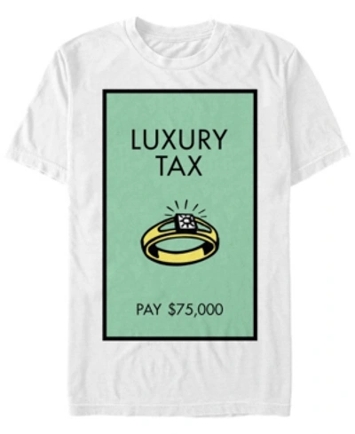 Monopoly Men's Luxury Tax Pay Short Sleeve T-shirt In White