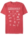 MONOPOLY MONOPOLY MEN'S PIECES ICON STACK SHORT SLEEVE T-SHIRT