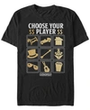 Monopoly Men's Choose Your Player Icons Short Sleeve T-shirt In Black